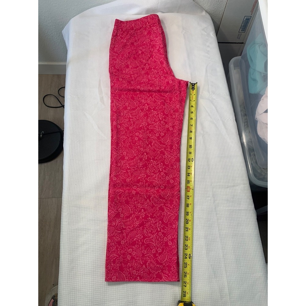 (B-37) Isaac Mizrahi Live QVC Pink Paisley Pull On Pants Women's Size 12 New - Picture 5 of 10